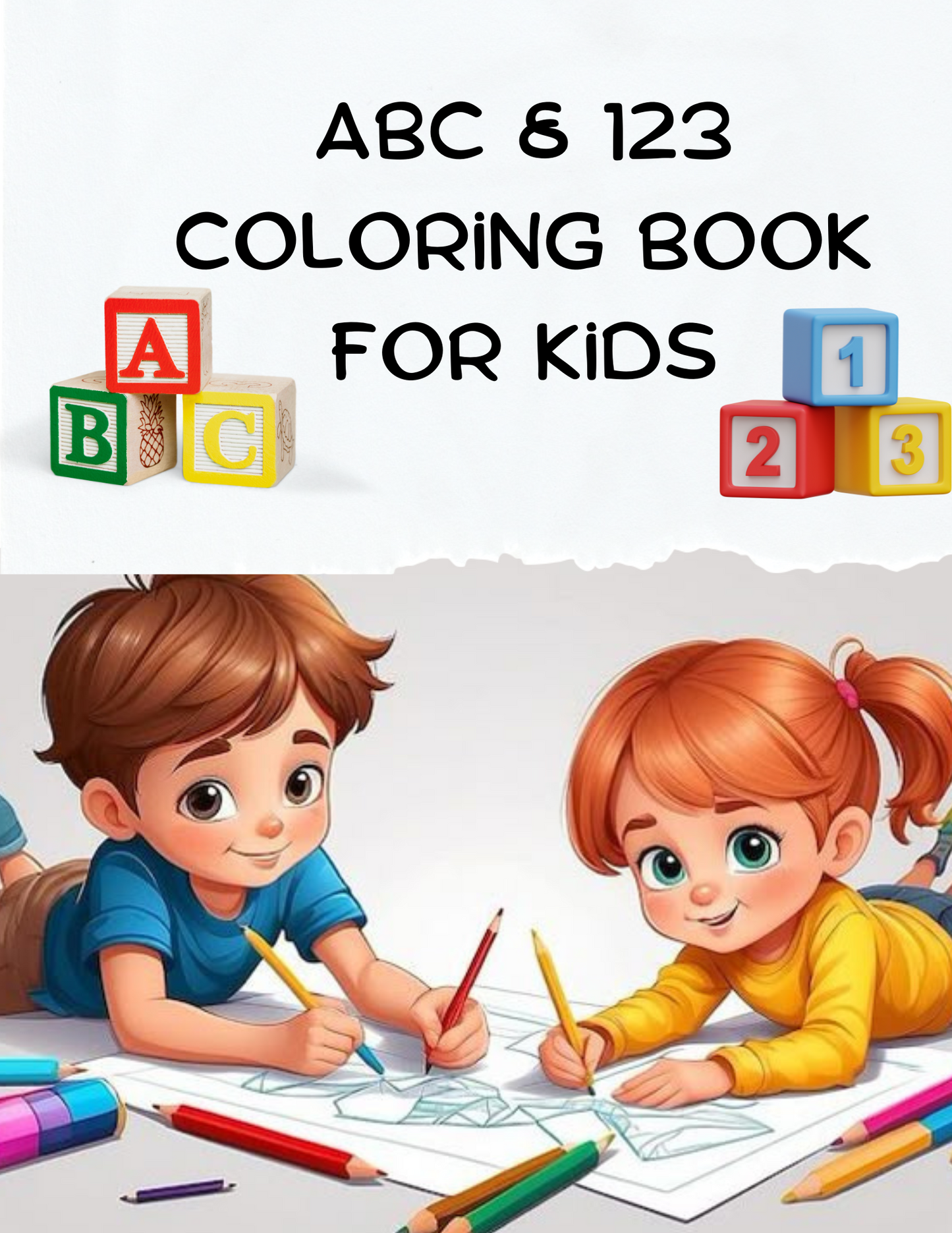 π ABC & 123 Coloring Book β Fun & Educational Coloring for Kids π¨(53 pages)