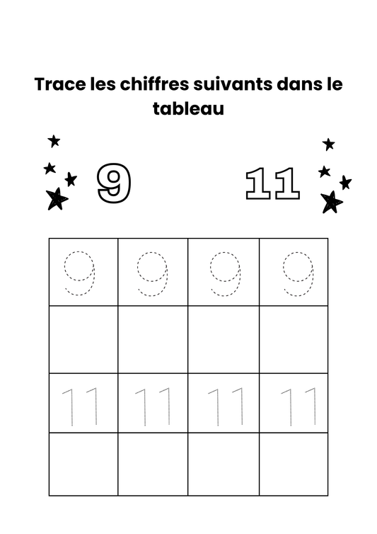 Tracing and Coloring numbers 1-20